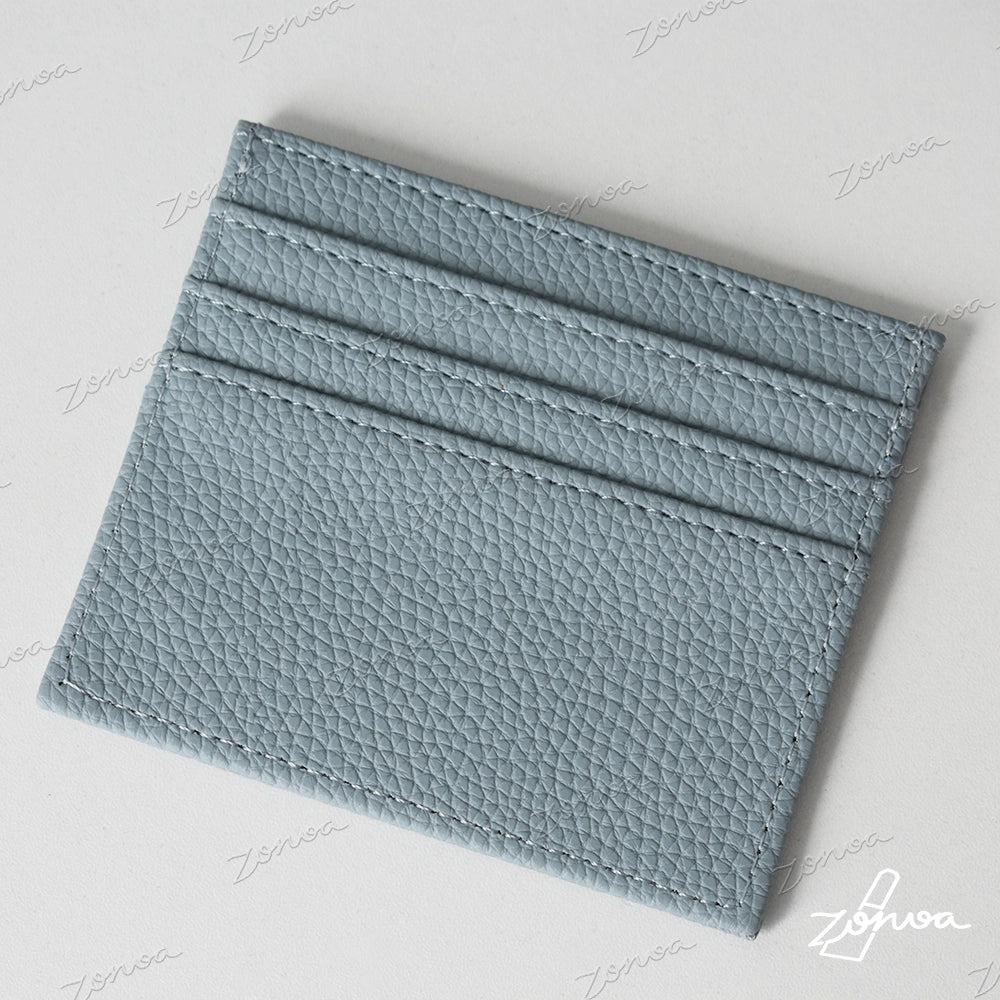 ZORVOA Pebbled Leather Card Holder – Multi-Slot Slim Wallet