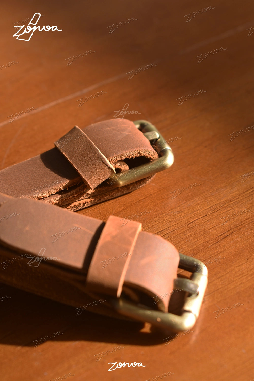 ZORVOA Crazy Horse Leather Luggage Tag