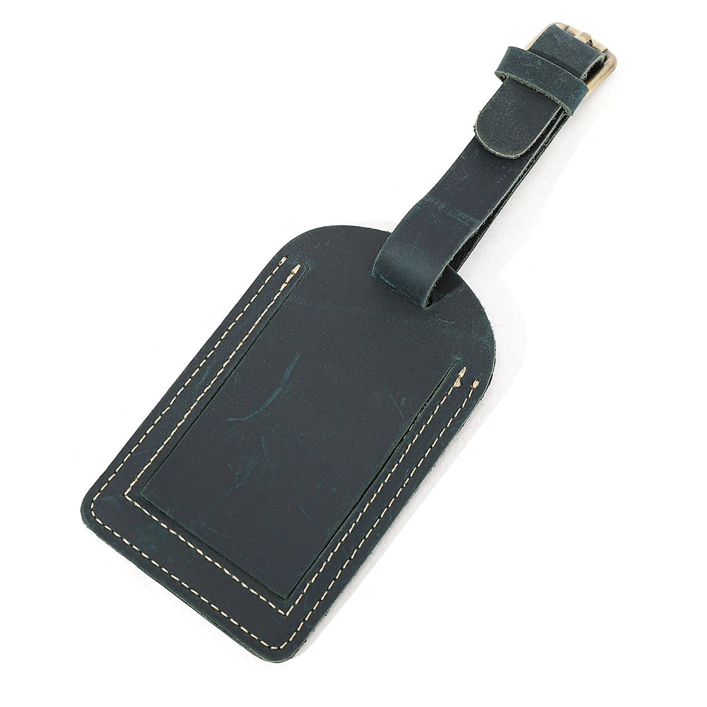 ZORVOA Crazy Horse Leather Luggage Tag
