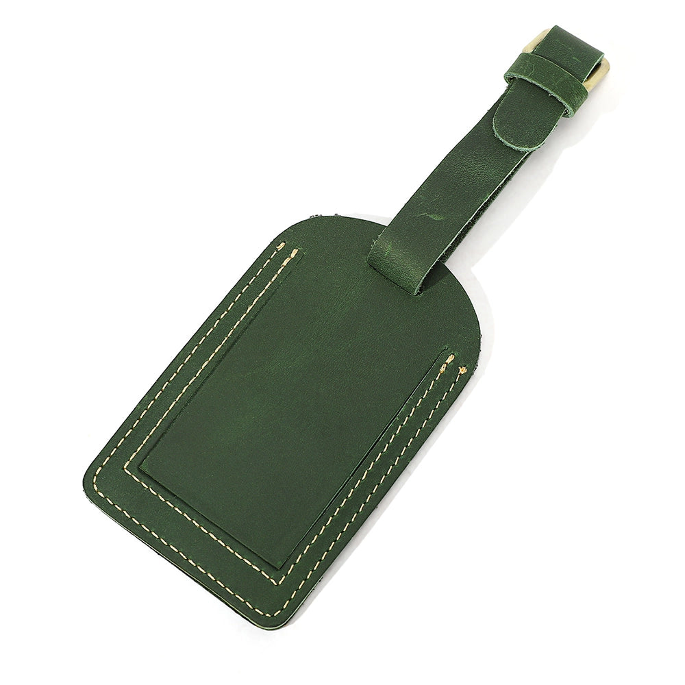 ZORVOA Crazy Horse Leather Luggage Tag