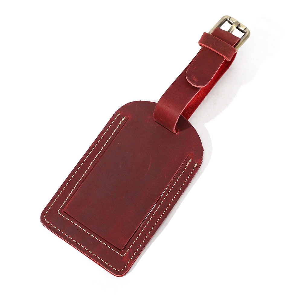 ZORVOA Crazy Horse Leather Luggage Tag