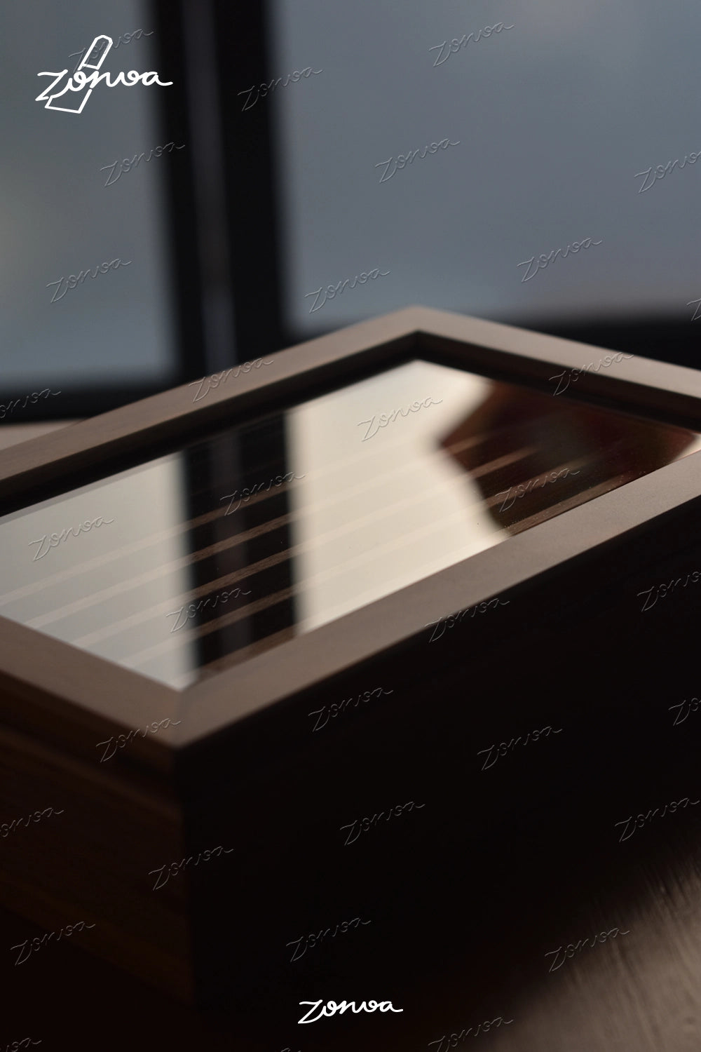 ZORVOA Walnut Letter Stamp Storage Box