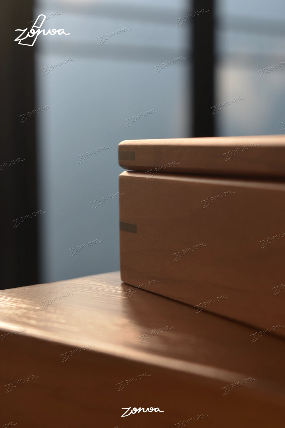 ZORVOA Walnut Letter Stamp Storage Box